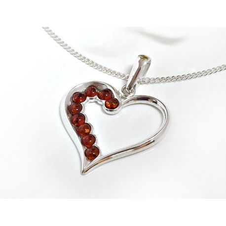 Bernstein Anhänger Herz Silber 925 Bernsteinschmuck ba634