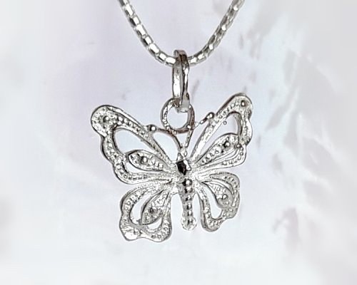Halskette 925 | Anhänger Schmetterling Silber mit 925 Schmetterling