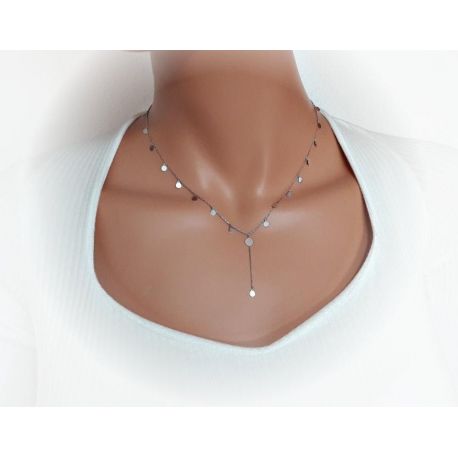Plättchen Halskette | | echt-silber Plättchen Kette